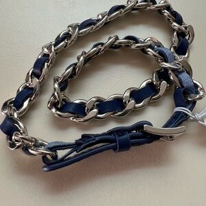 Stylish Navy and Silver wrap bracelet.
